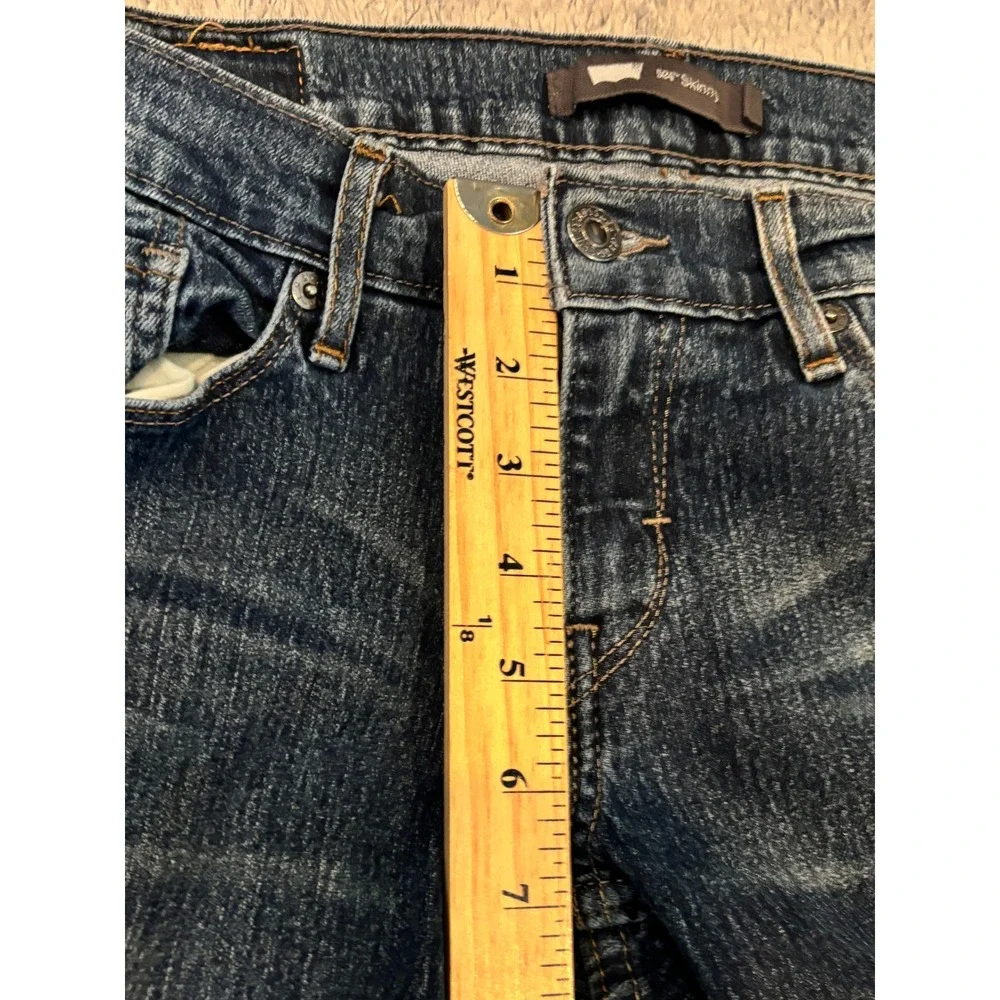 Levis 524 Skinny Jeans Womens 5 Medium Wash Low Rise Stretch Denim Blue Pants